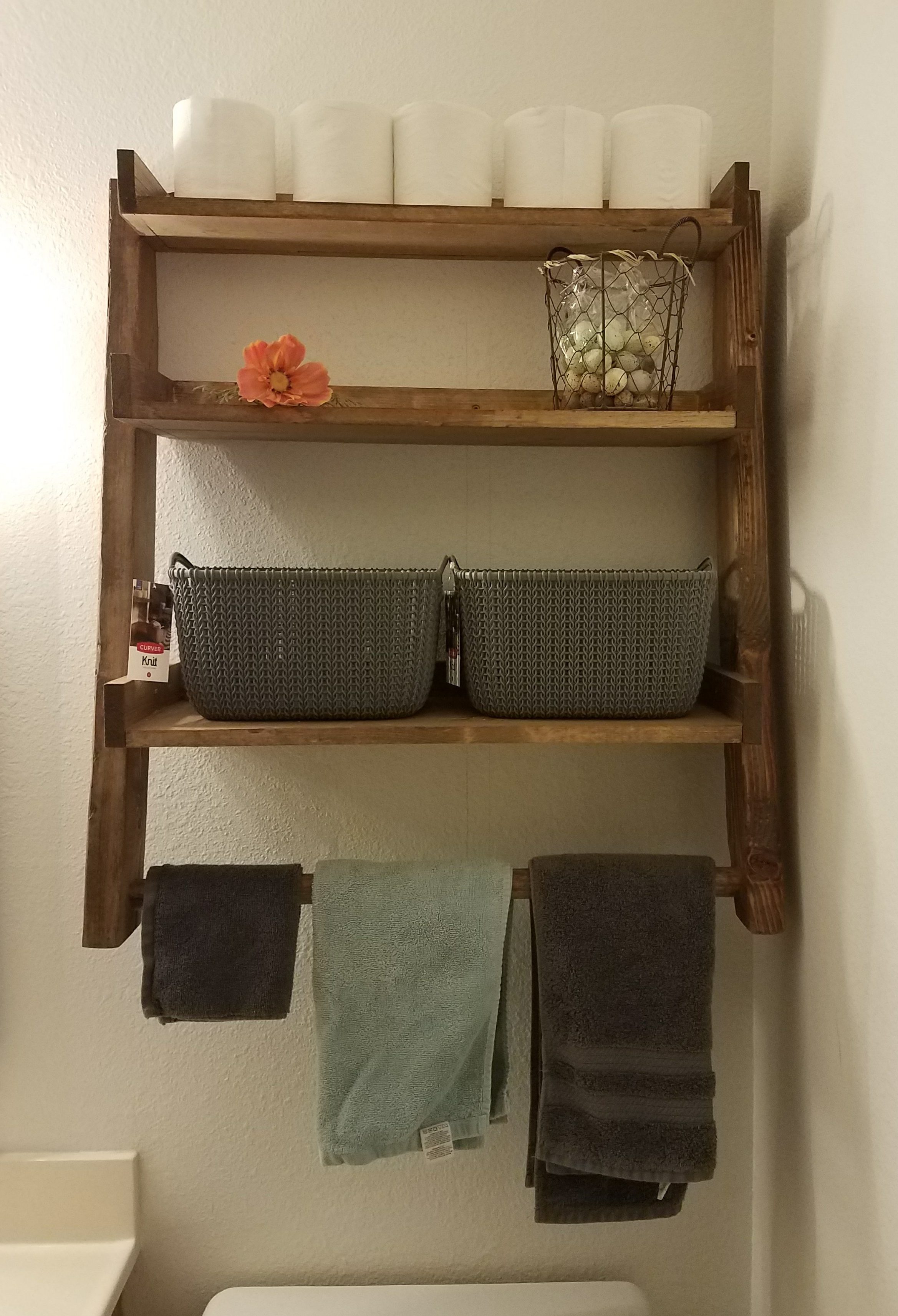Bathroom Towel Rack with Shelves